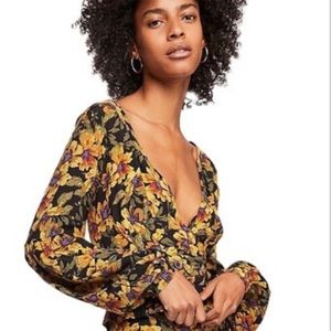 Free People Love Letter Floral Button Blouse. Size 2